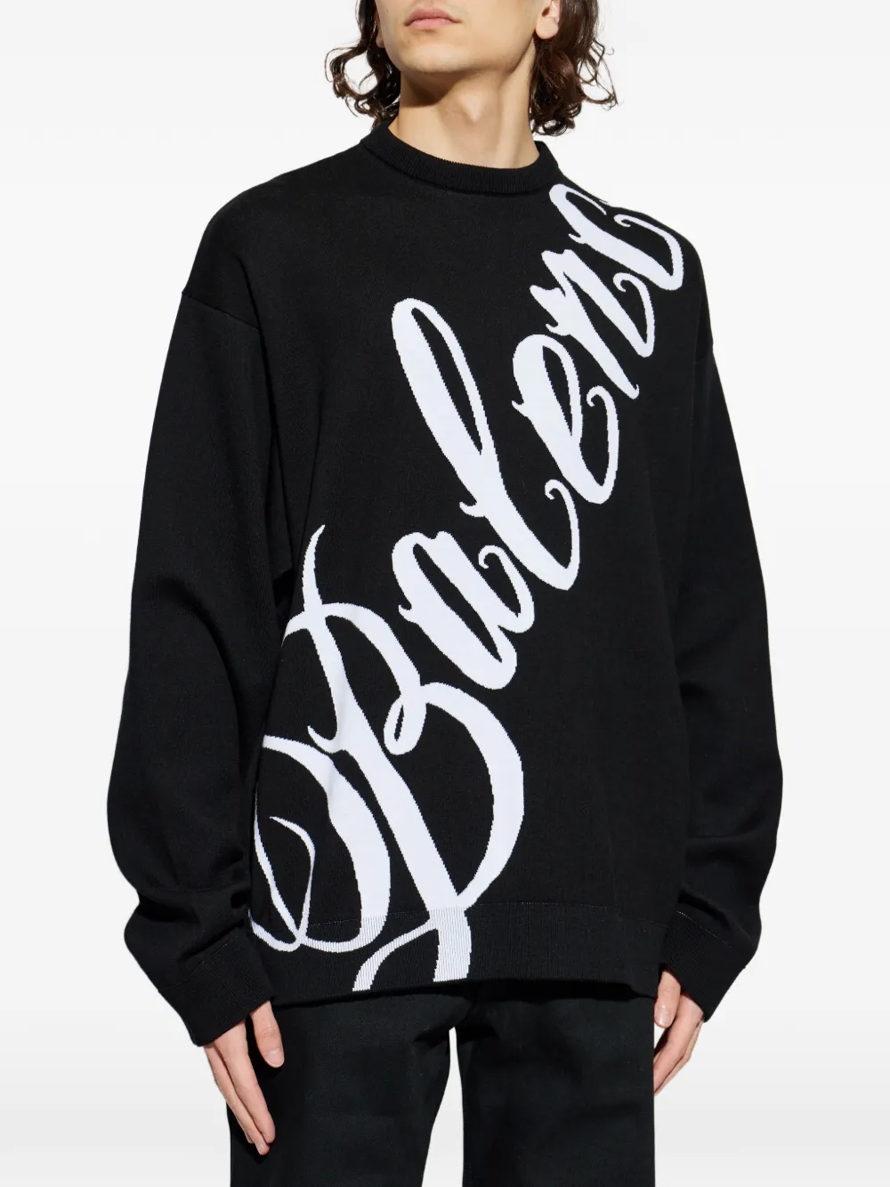 Balenciaga Trui met logo-intarsia Zwart