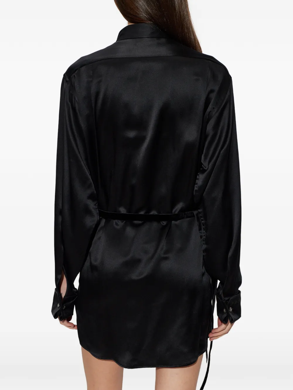 Balenciaga Mini-wikkeljurk met satijnen afwerking Zwart