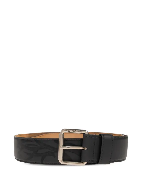Balenciaga buckle patterned leather belt
