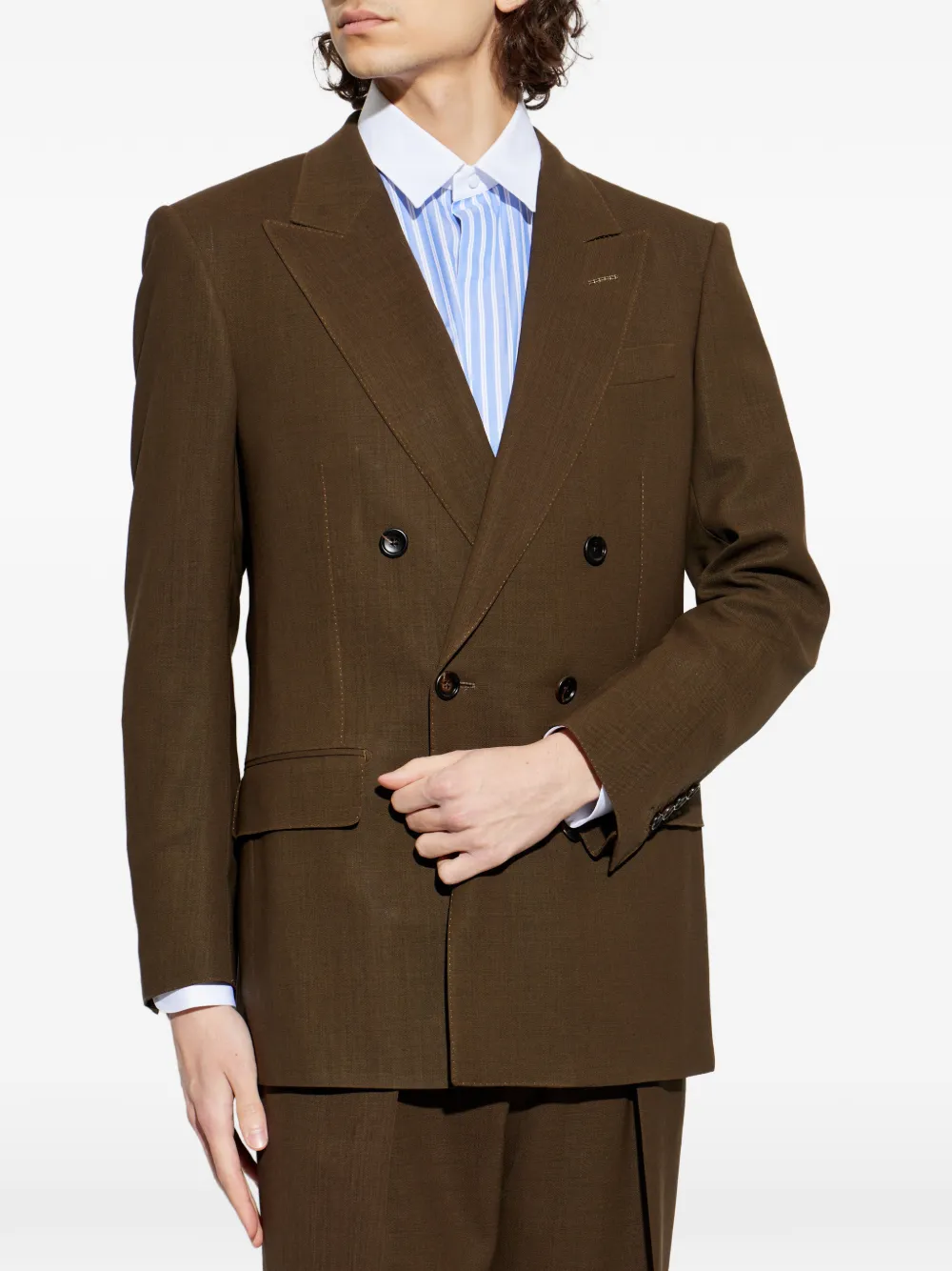  Tom Ford Double-breasted Blazer - Brown 