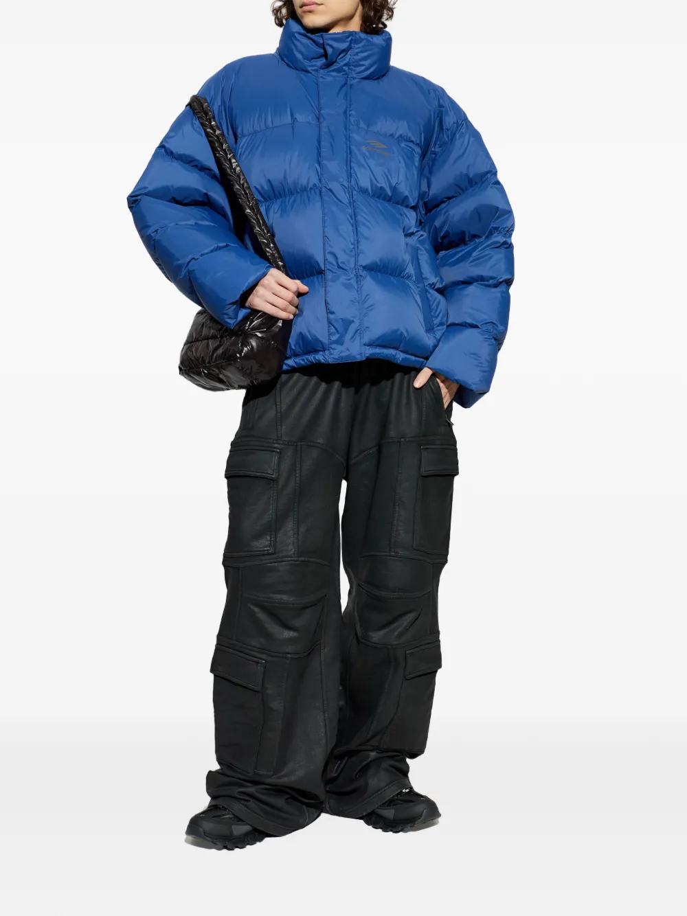 Balenciaga 3B Sports Icon Jacket in Blue, view 2