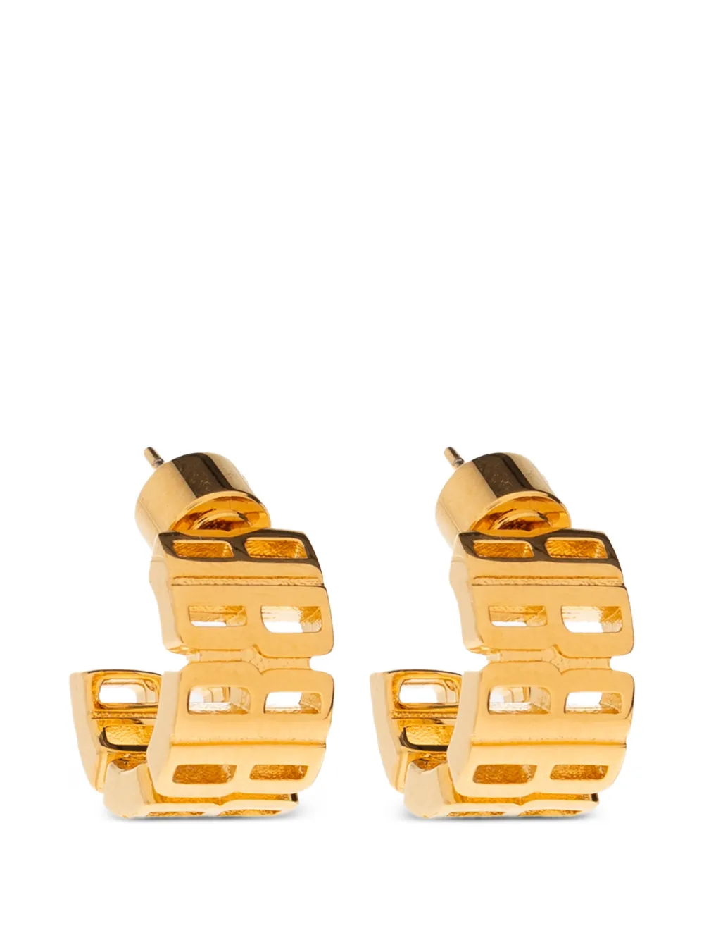 Balenciaga Nano logo earrings - Gold