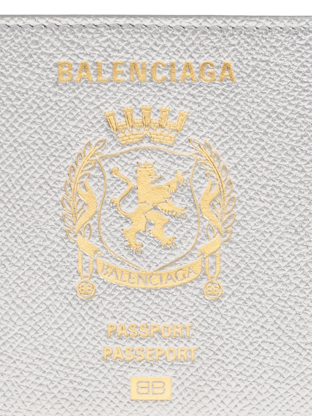 Balenciaga Leren portemonnee met textuur Zilver