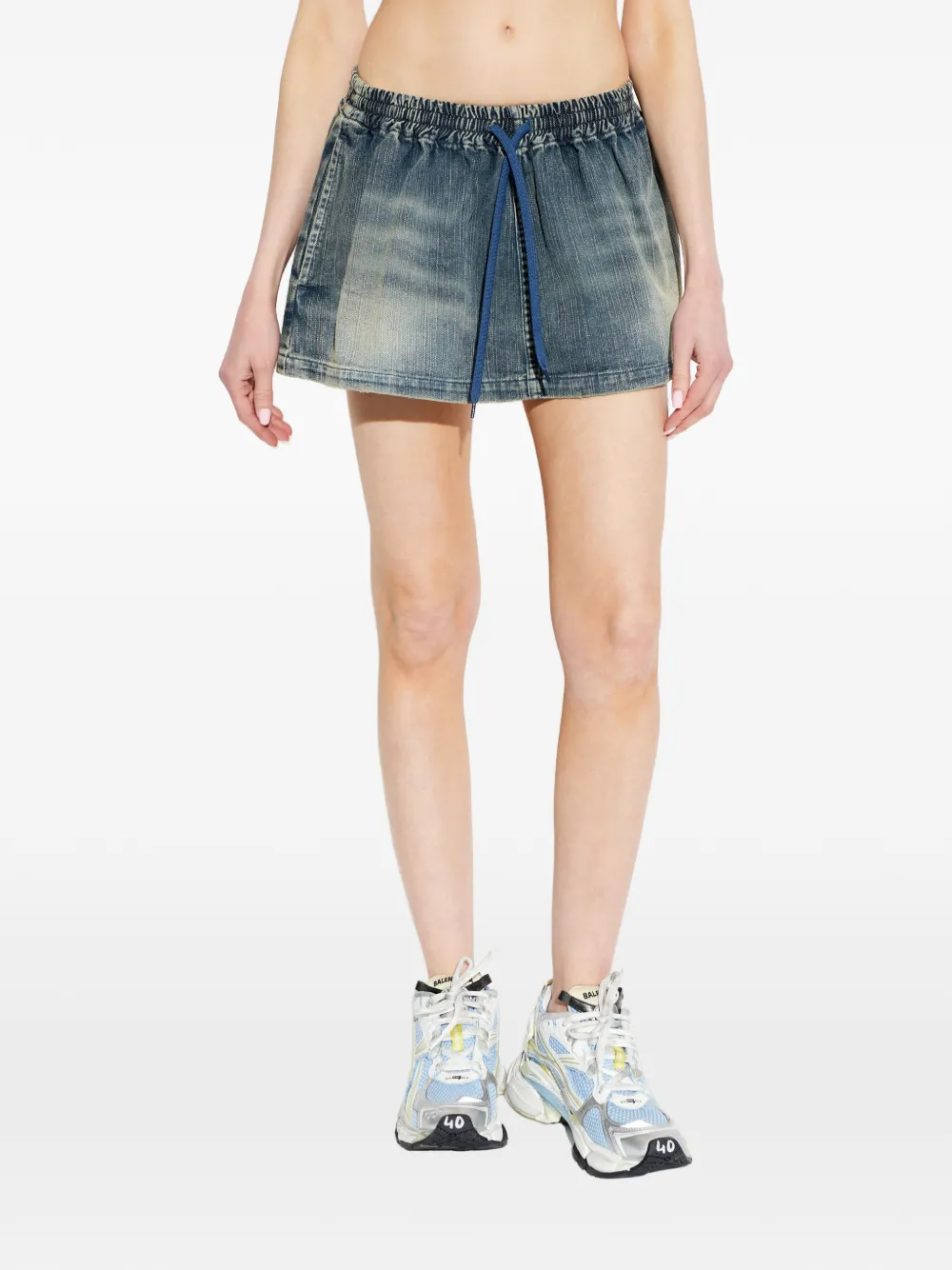 Balenciaga Elastische rok met trekkoord Blauw