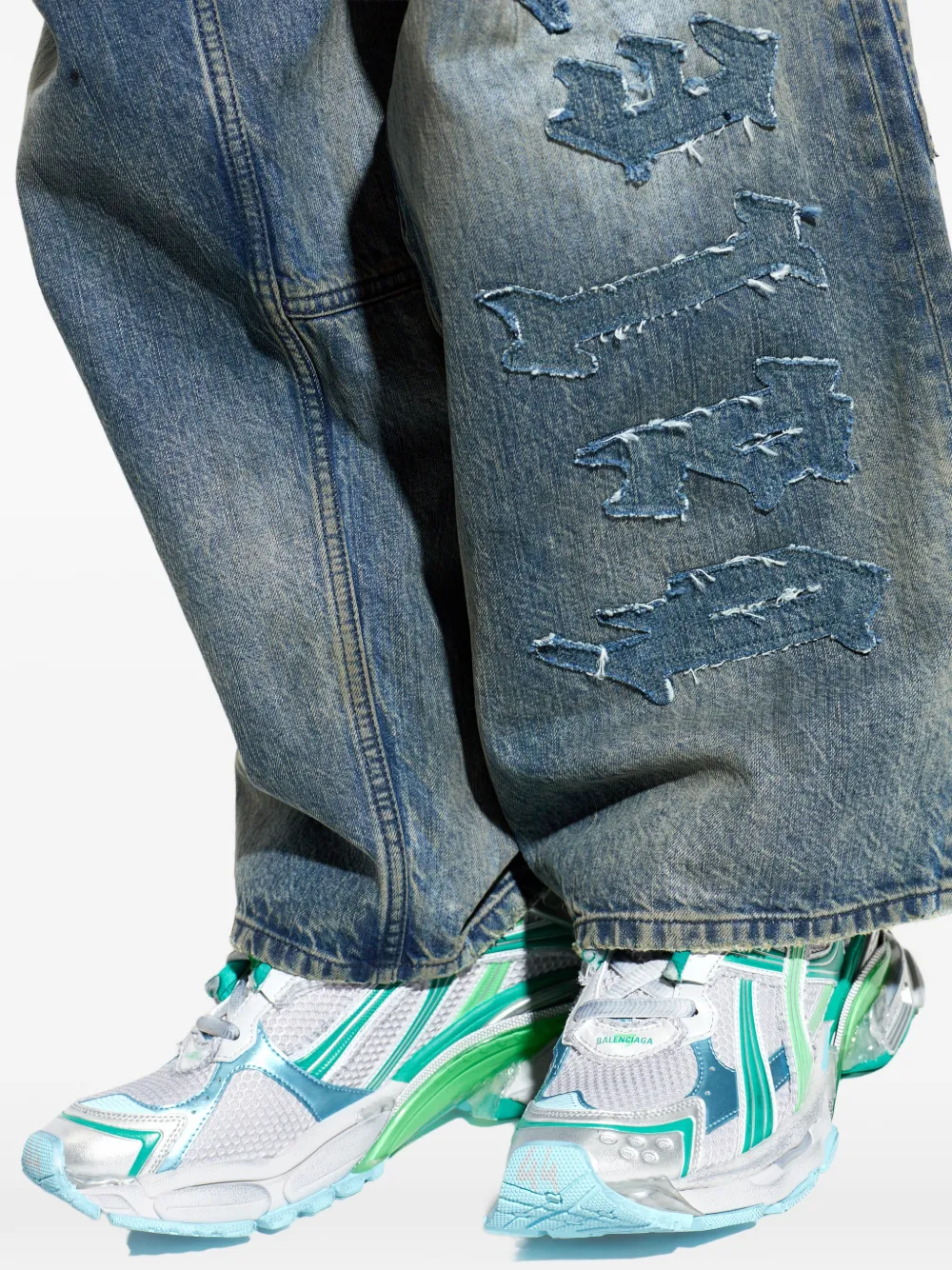 Balenciaga Runner sneakers met mesh vlakken Zilver