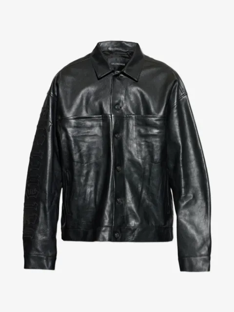 Balenciaga leather shirt jacket