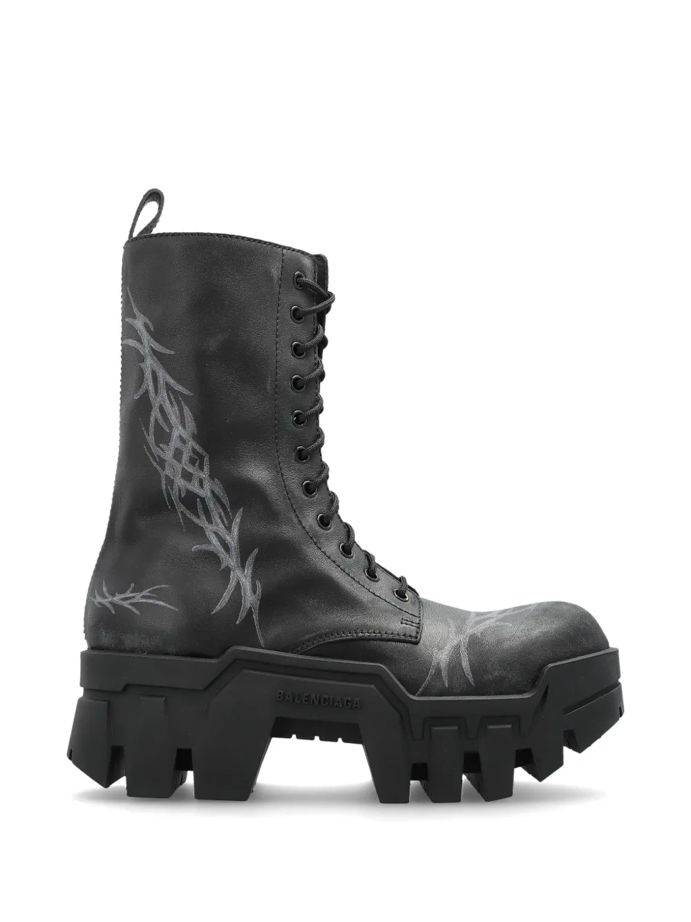 Balenciaga Bulldozer combat boots met print Zwart