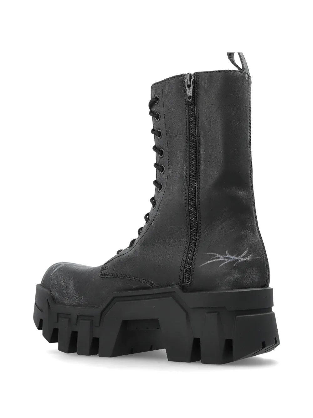Balenciaga Bulldozer combat boots met print Zwart