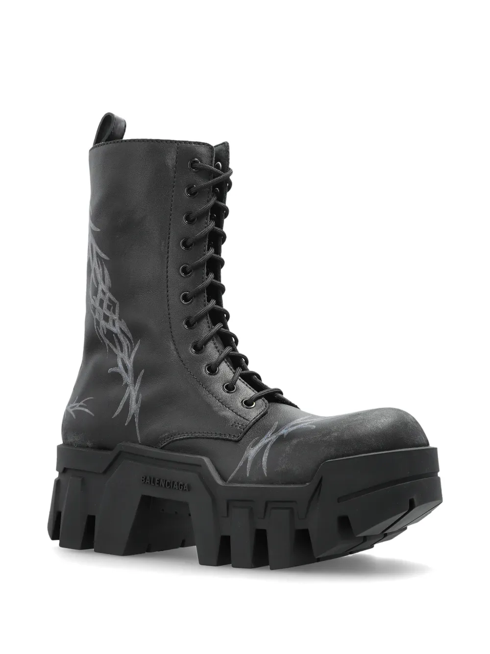 Balenciaga Bulldozer combat boots met print Zwart