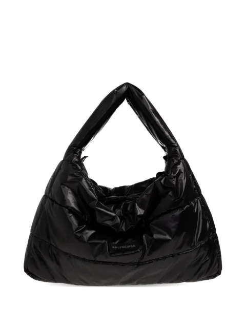Balenciaga medium logo patch at front tote bag