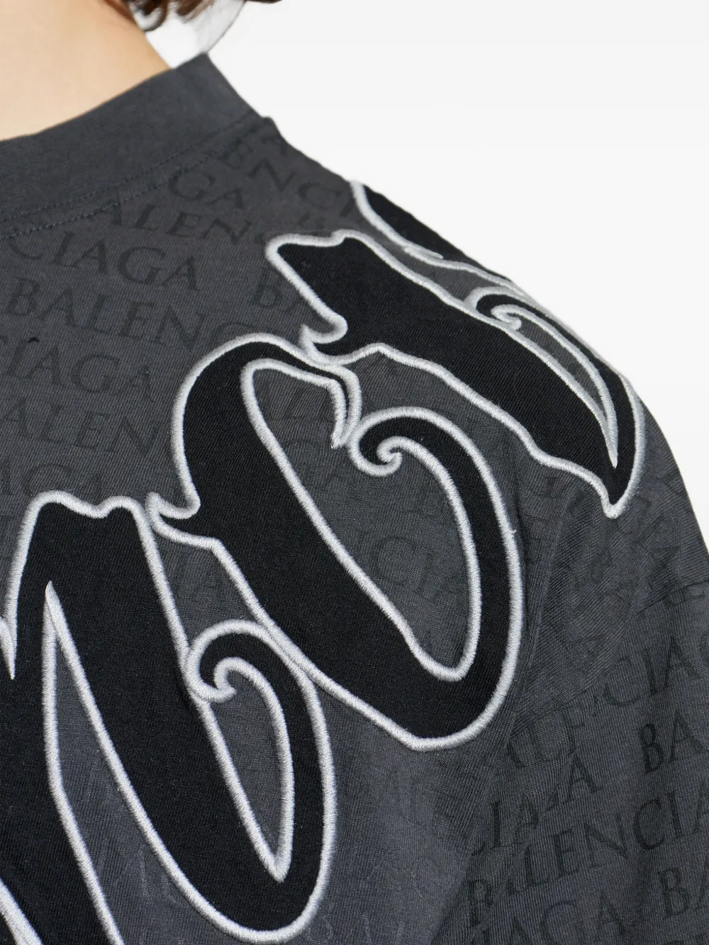 Balenciaga T-shirt met logopatroon Grijs