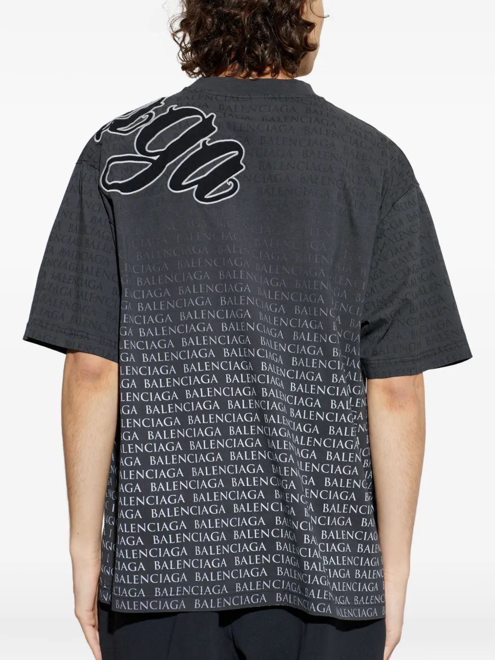 Balenciaga T-shirt met logopatroon Grijs