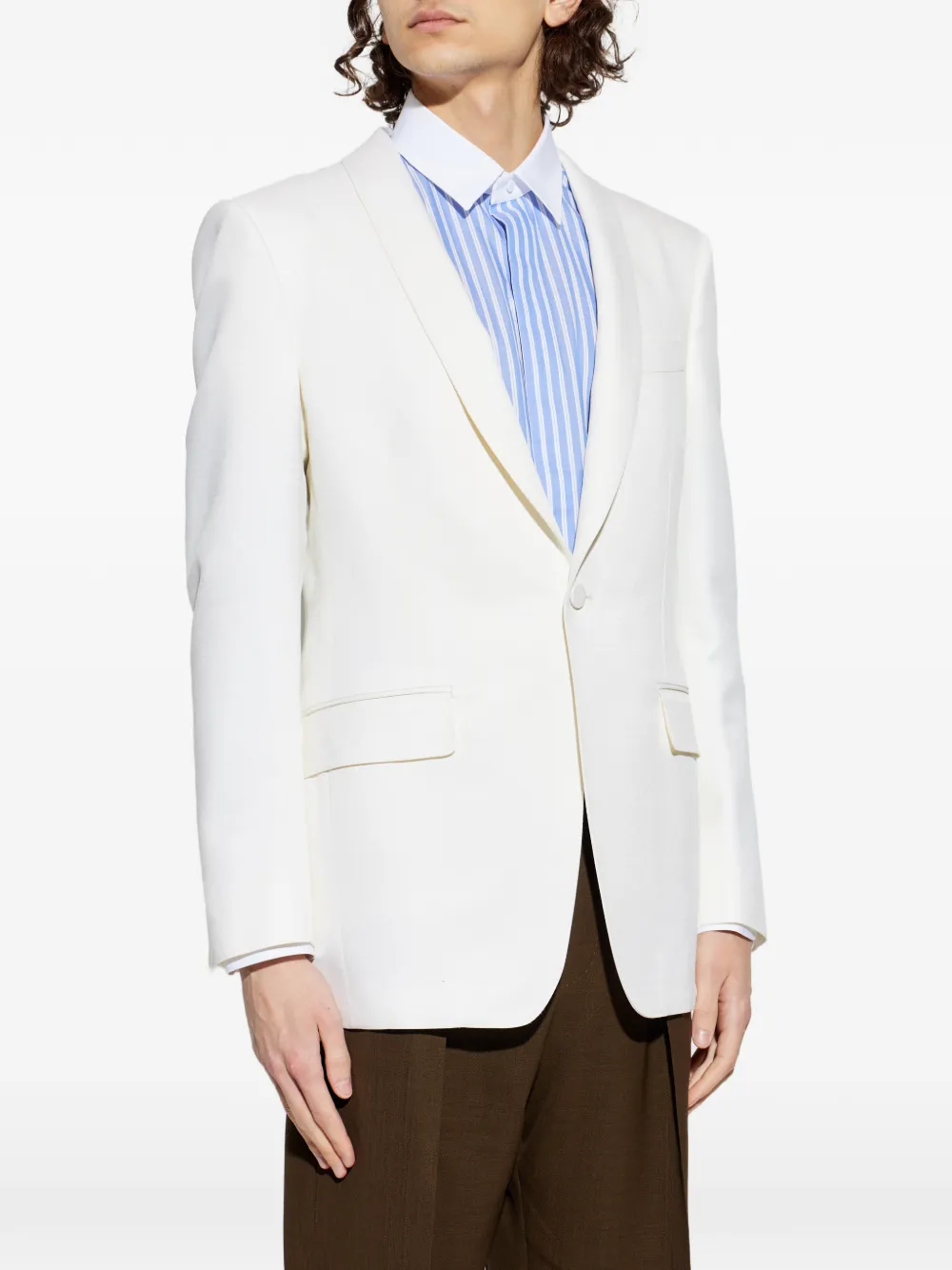  Tom Ford Shawl-lapel Pocket Blazer - White 