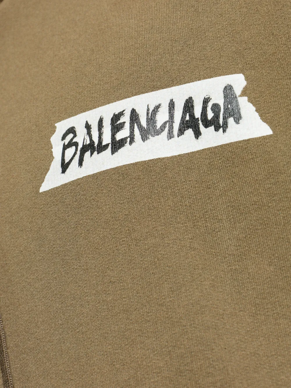 Balenciaga Masking Tape hoodie met rits Bruin