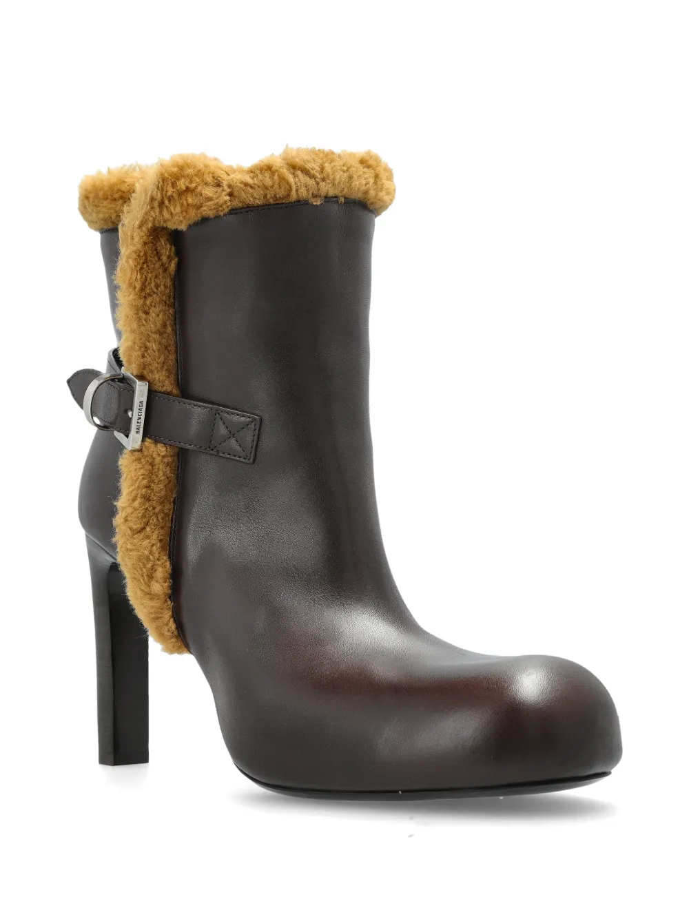 Balenciaga Fargo Bootie H100 enkellaarzen met lammy afwerking Bruin