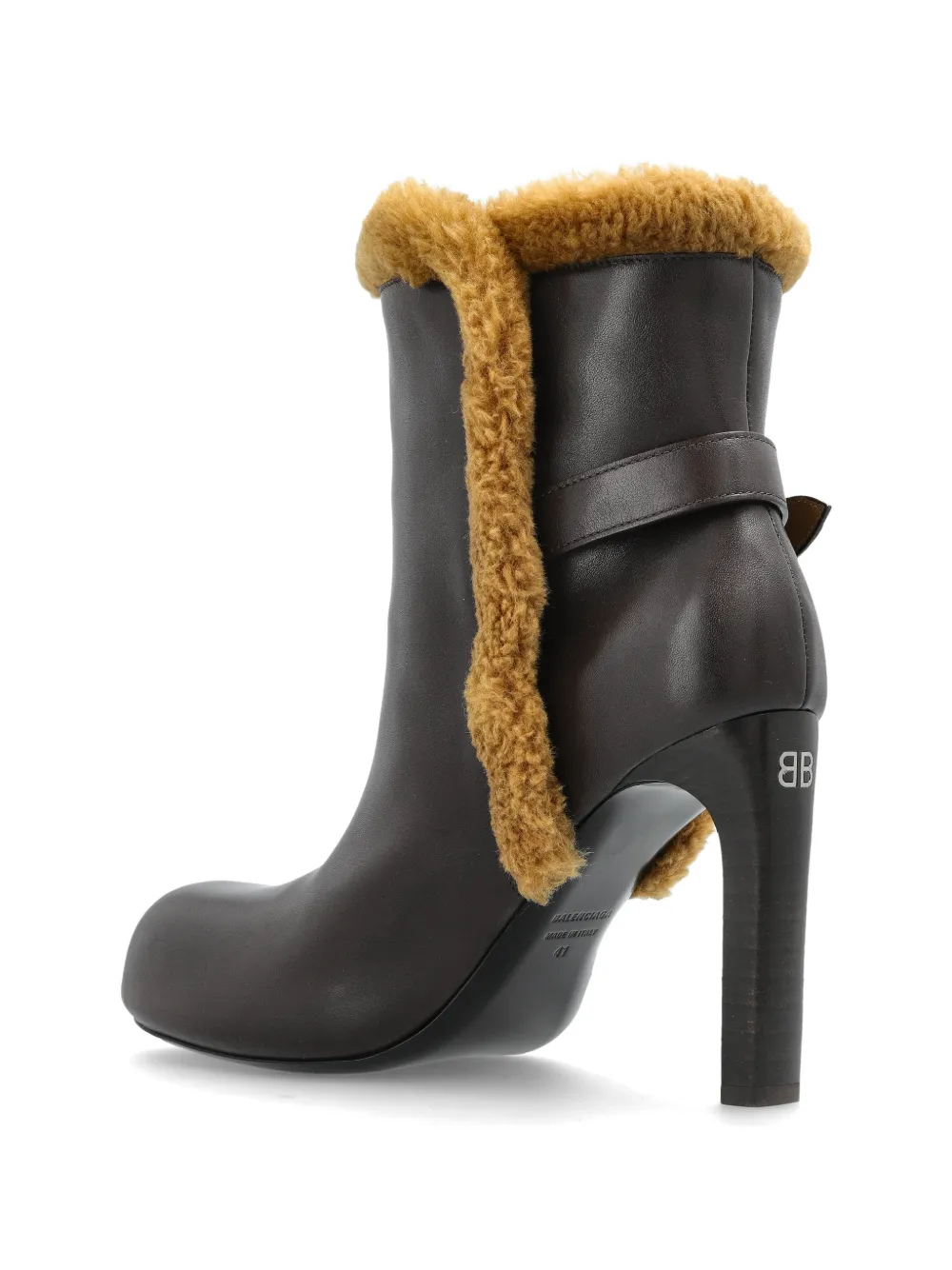 Balenciaga Fargo Bootie H100 enkellaarzen met lammy afwerking Bruin