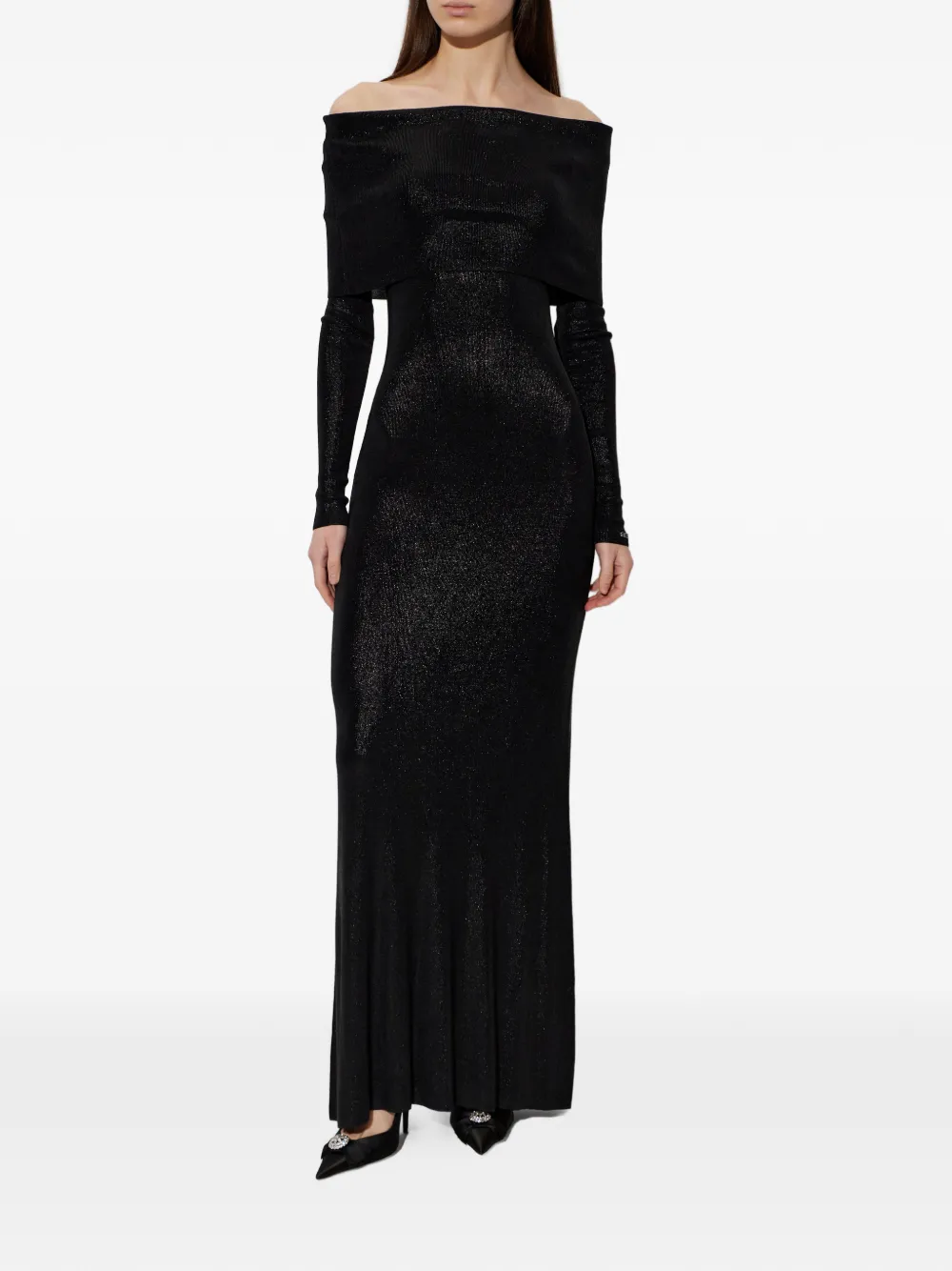 Balenciaga Off-shoulder jurk Zwart