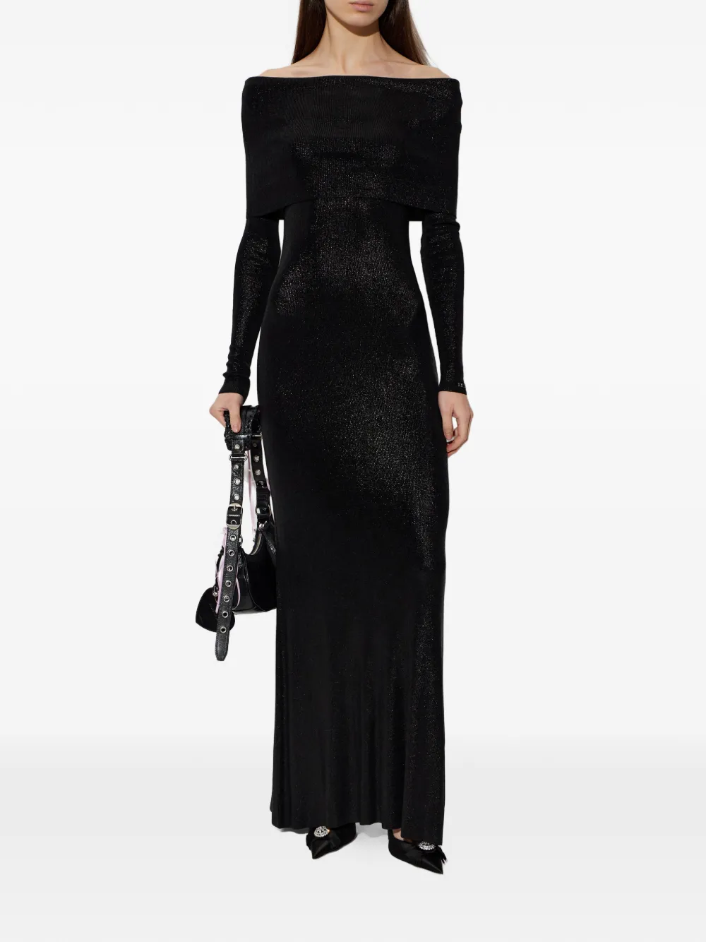 Balenciaga Off-shoulder jurk Zwart