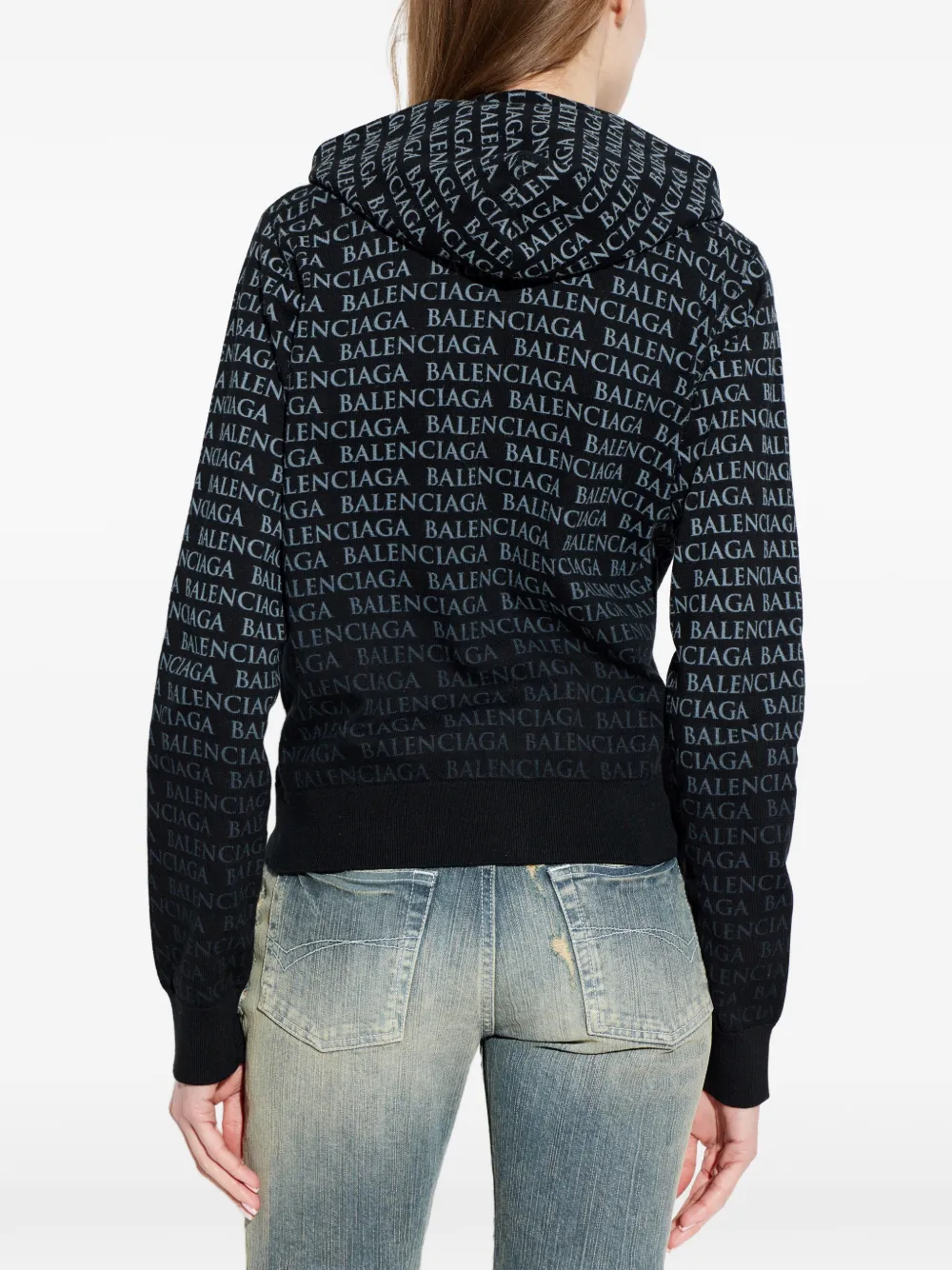 Balenciaga Hoodie met print Zwart