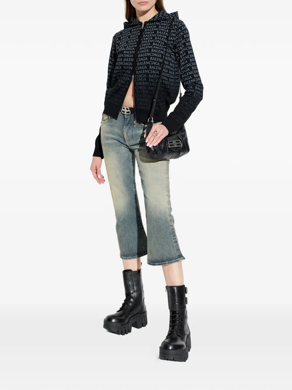 Balenciaga Hoodie met print Zwart