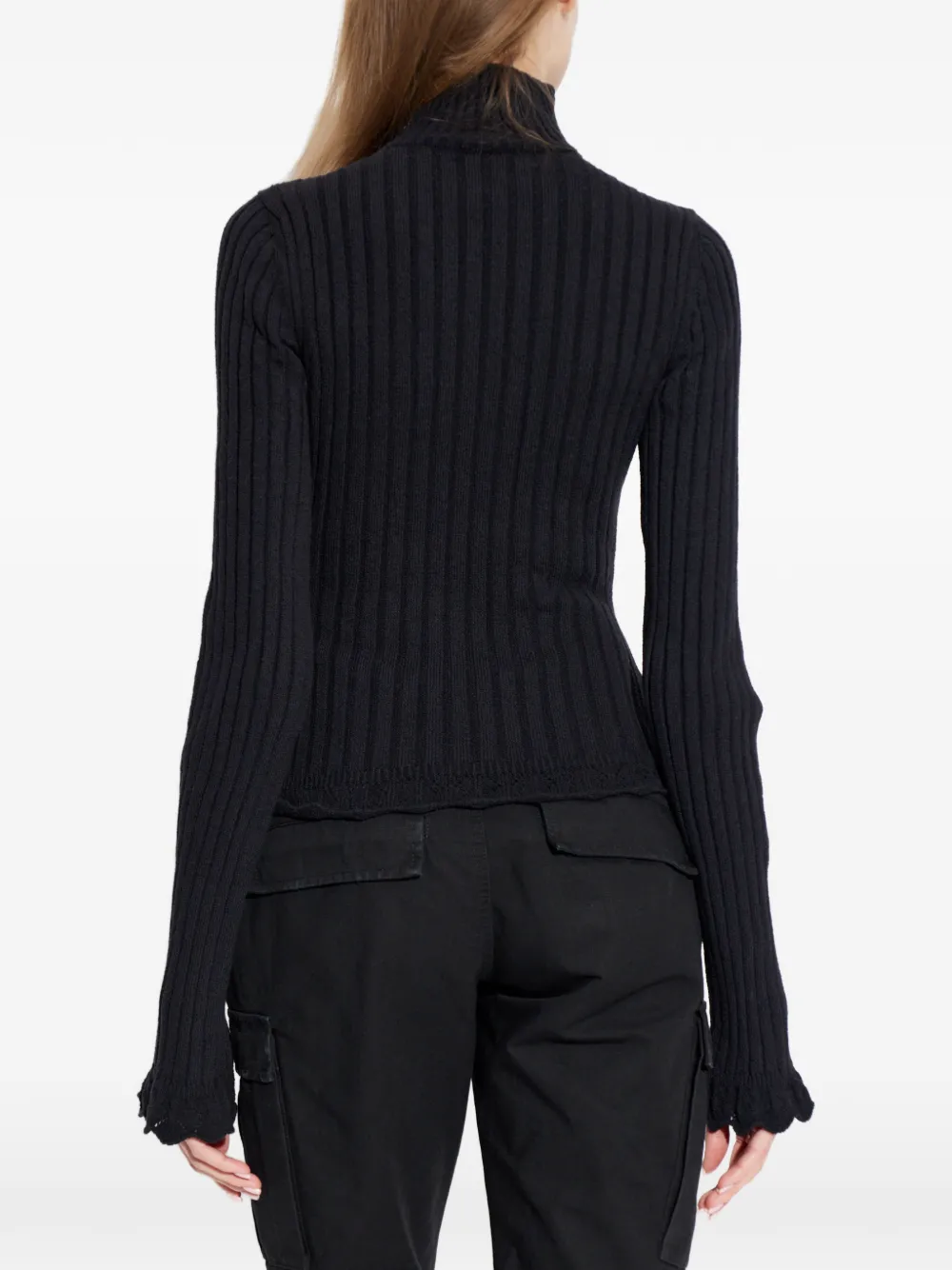 Balenciaga Trui met ruches en uitgesneden hart Zwart