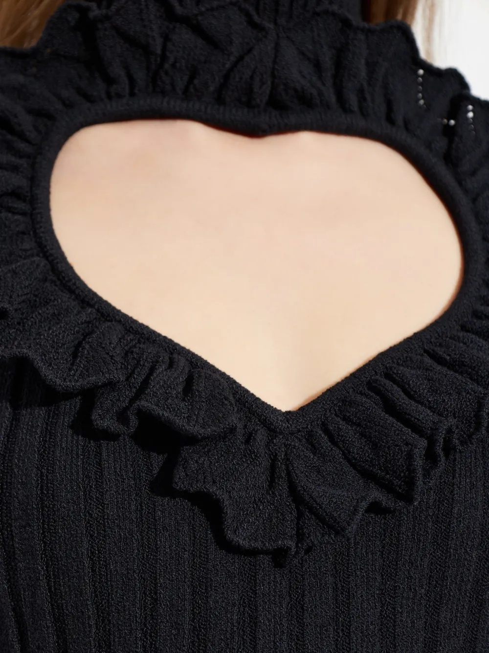 Balenciaga Trui met ruches en uitgesneden hart Zwart
