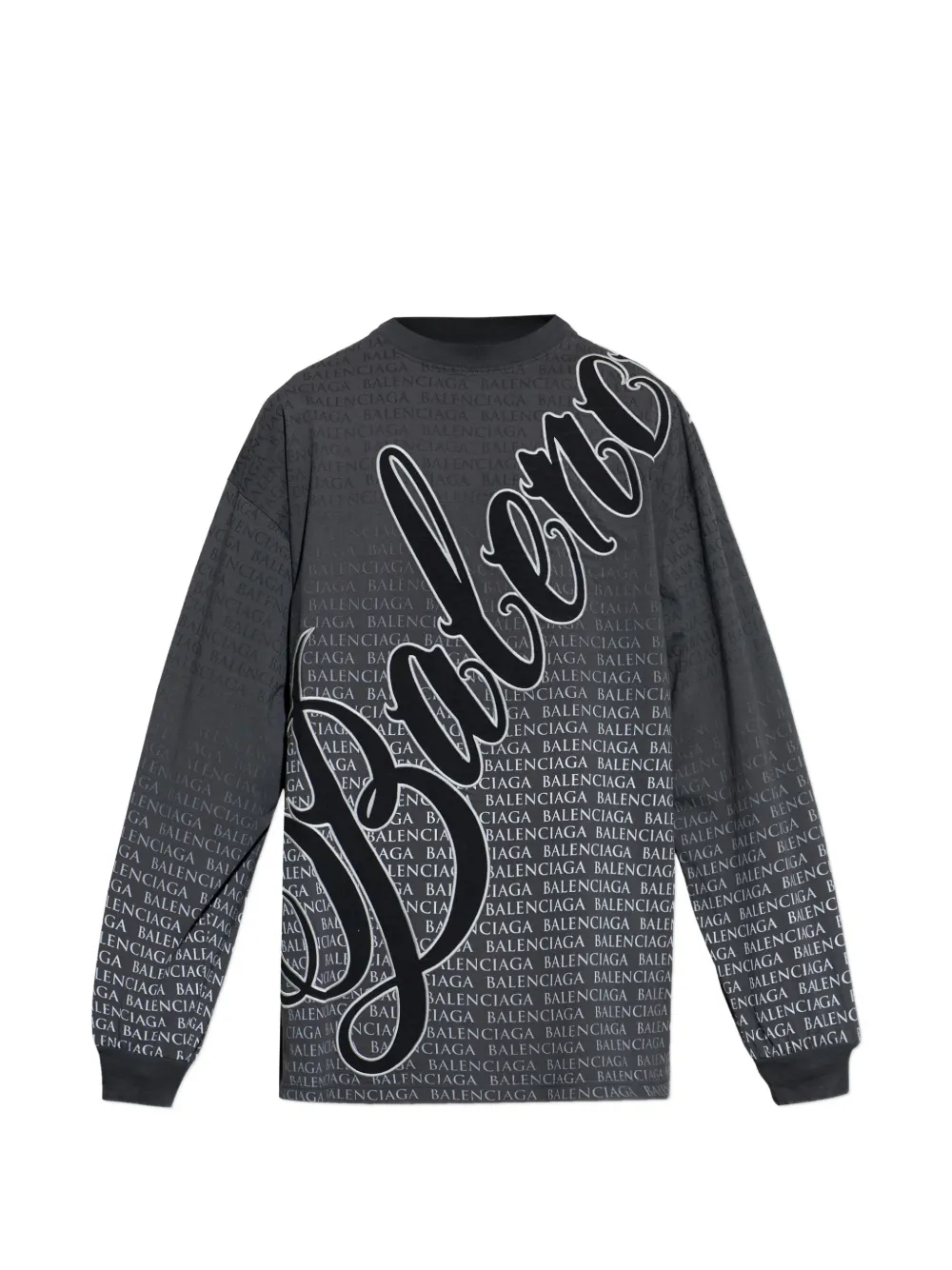 Balenciaga Langarmshirt mit Print - Grau