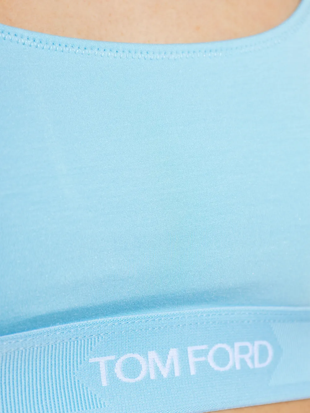 TOM FORD Top met diepe ronde hals Blauw