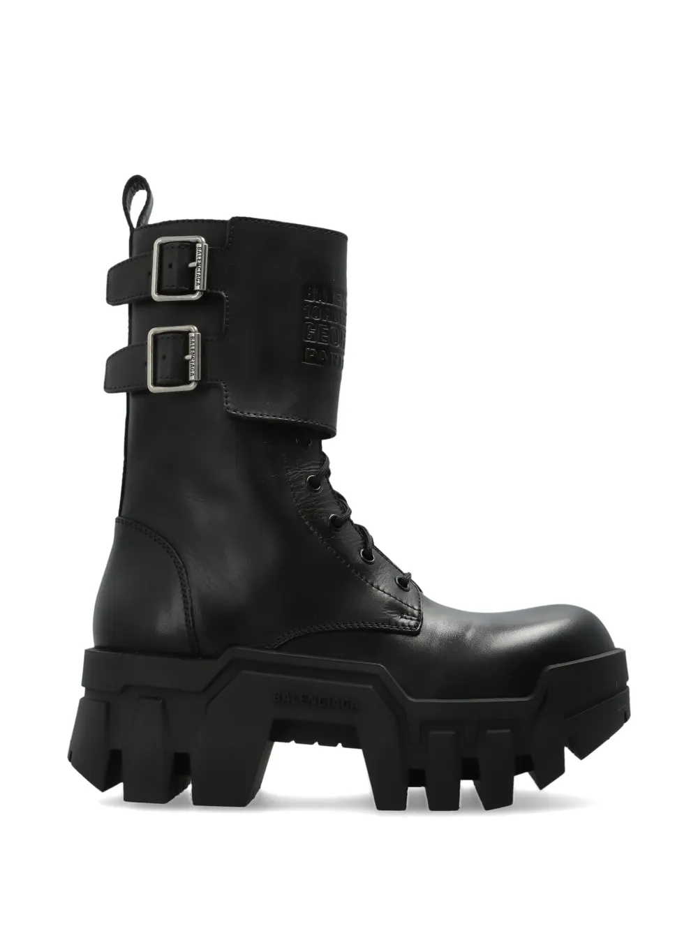 Balenciaga Bulldozer Combat leren enkellaarzen Zwart