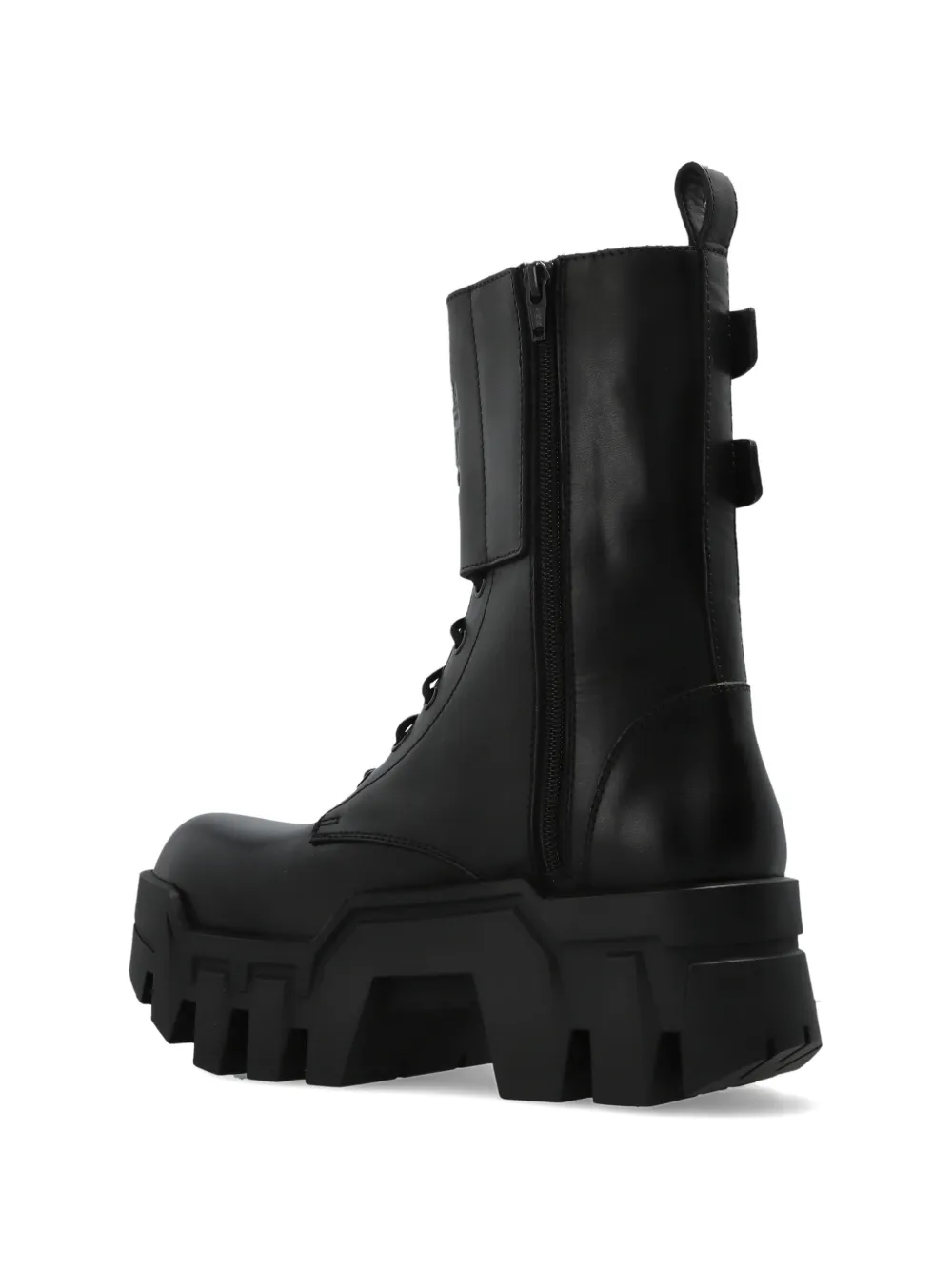 Balenciaga Bulldozer Combat leren enkellaarzen Zwart
