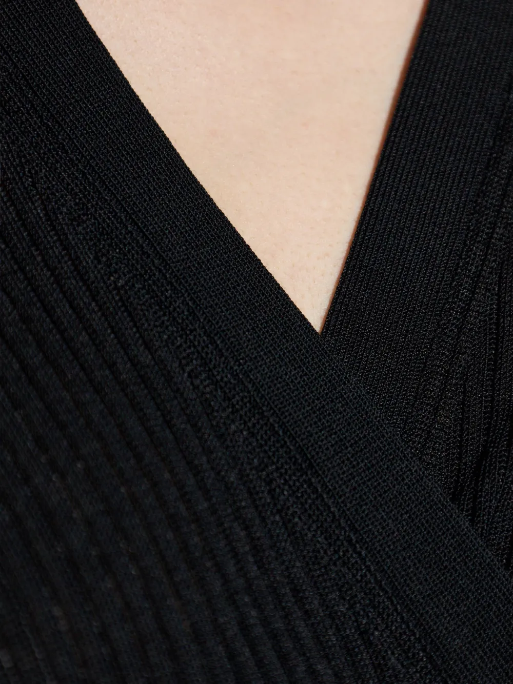 Balenciaga Ribgebreid vest met wikkelstrik Zwart