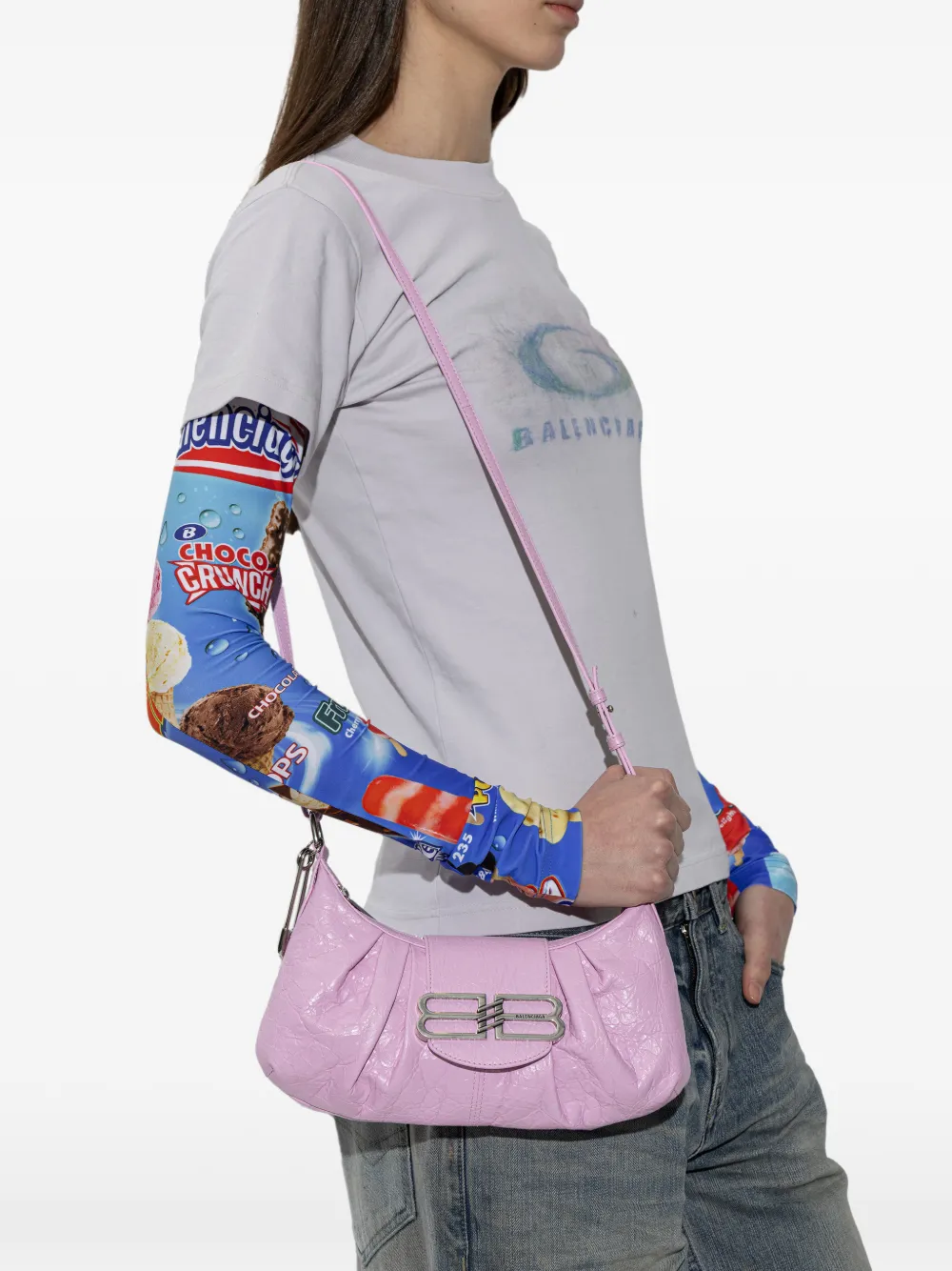 Balenciaga Pamela schoudertas met logoplakkaat Roze
