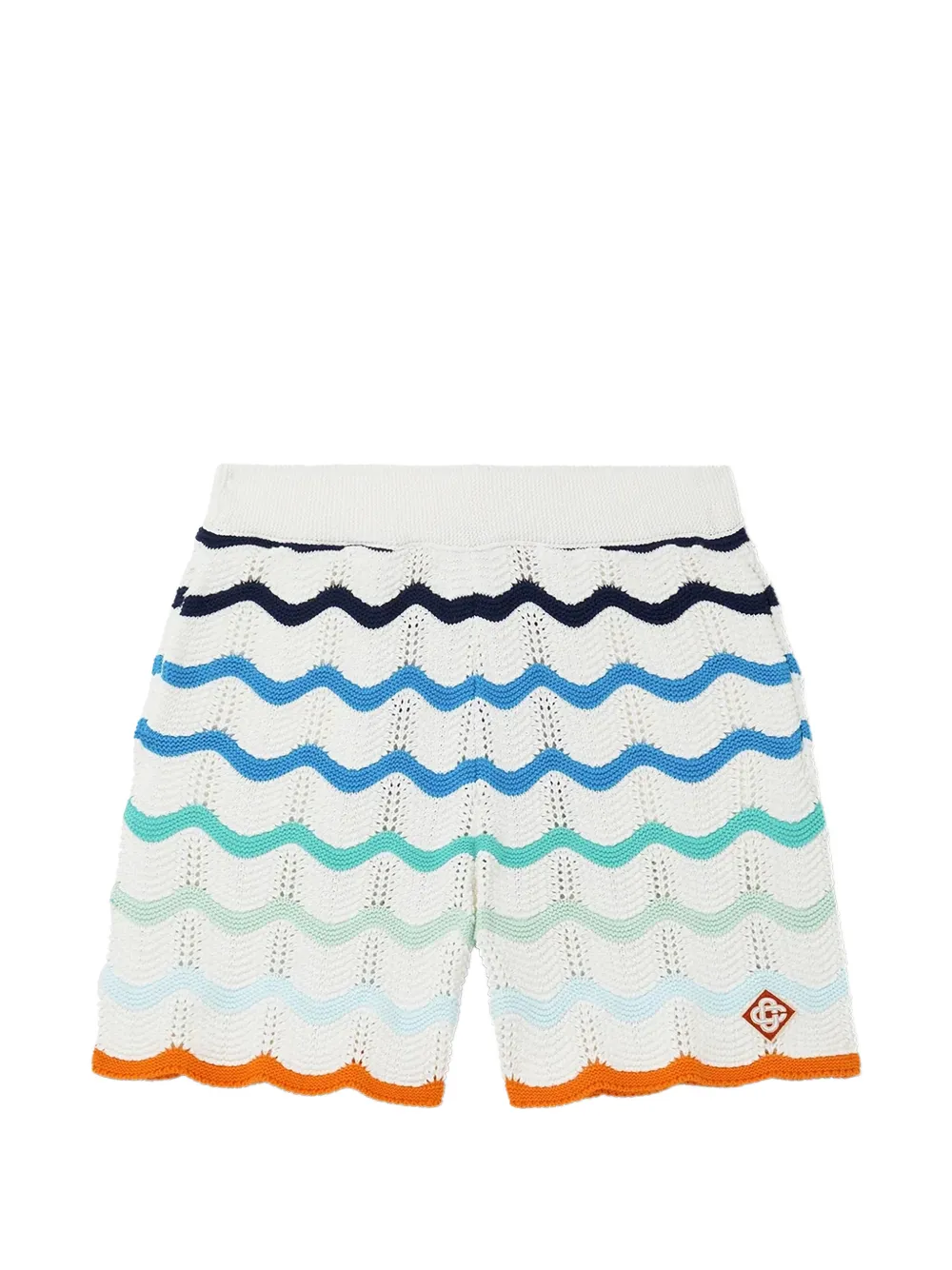 Casablanca Gradient Wave crochet shorts - Bianco