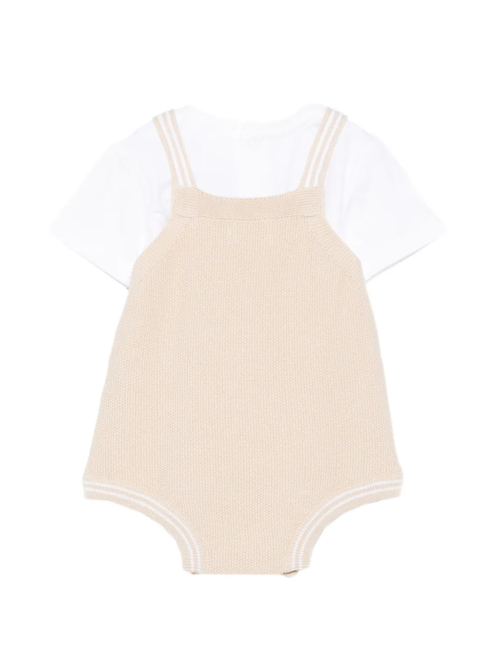 NANAN Body en T-shirt set met gestreept detail Beige