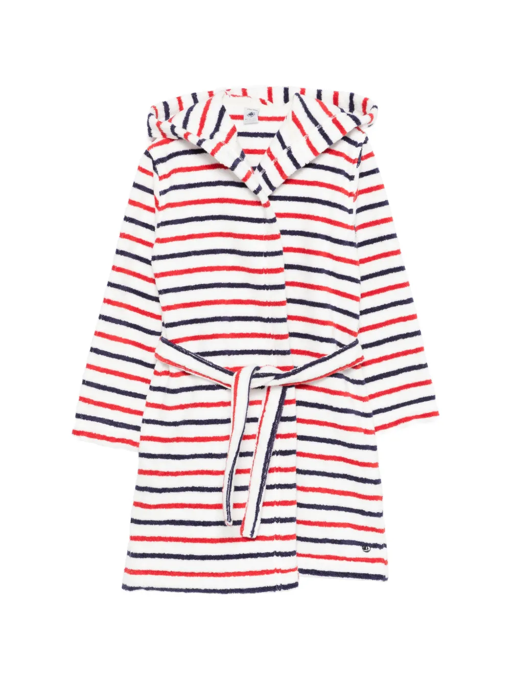 Petit Bateau striped hooded bathrobe - Bianco