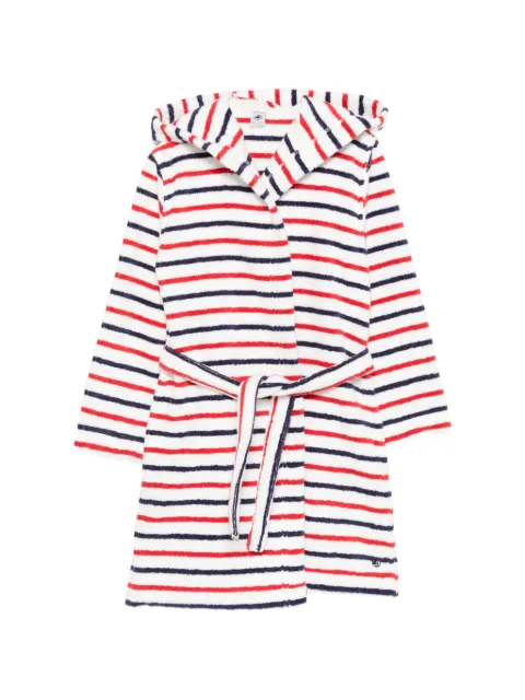 Petit Bateau peignoir rayé à capuche