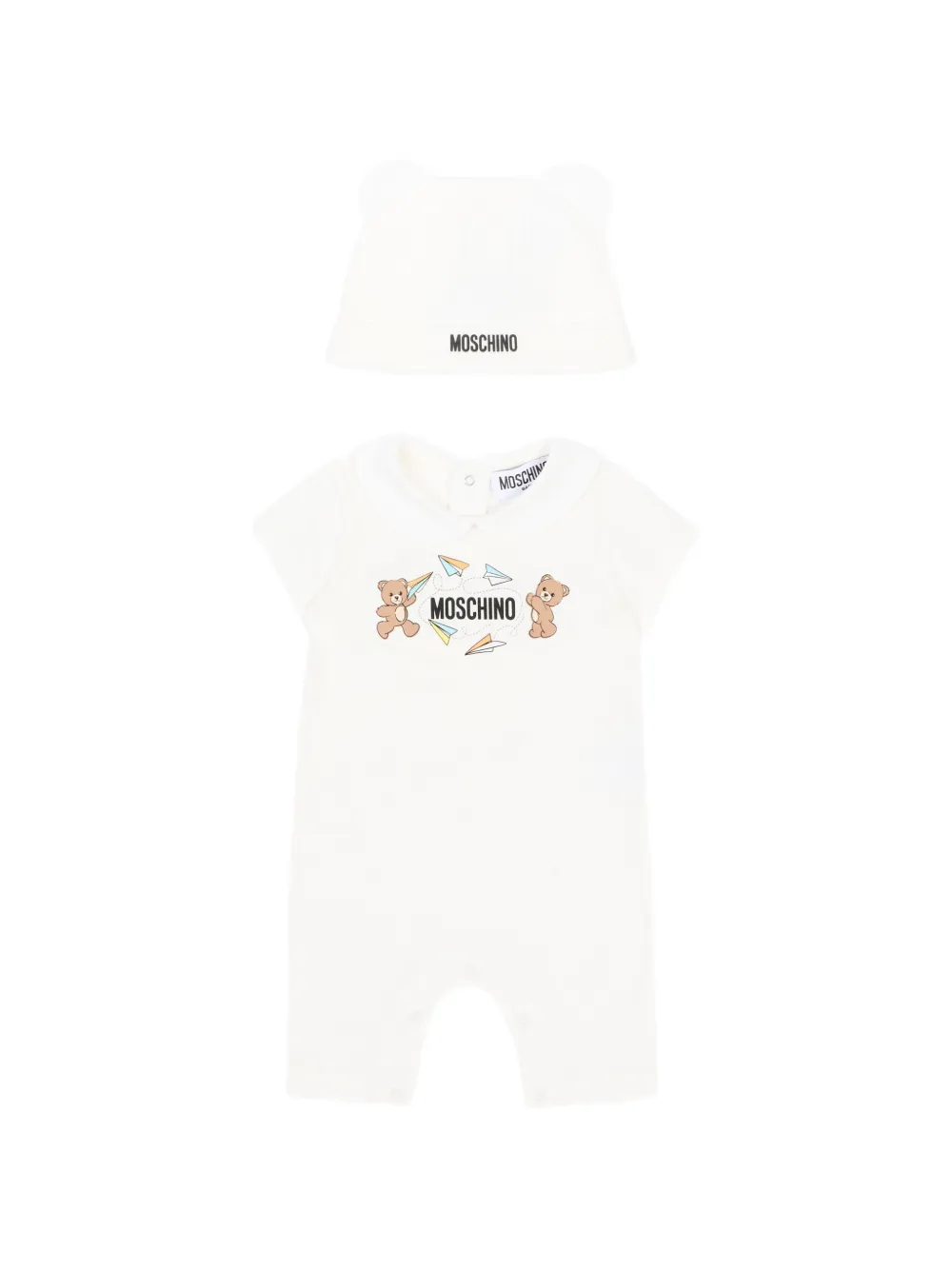 Moschino Kids teddy-graphic babygrow set - Weiß