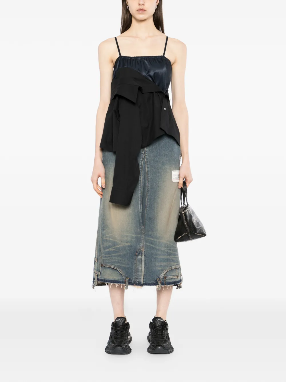  Maison Mihara Yasuhiro Panelled Blouse - Black 