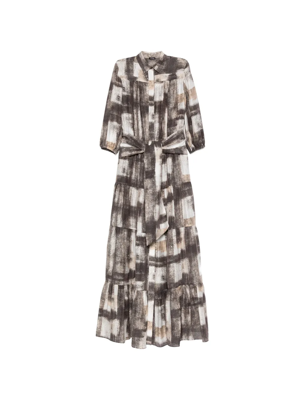 Kiton Abito lungo con cintura - Marrone