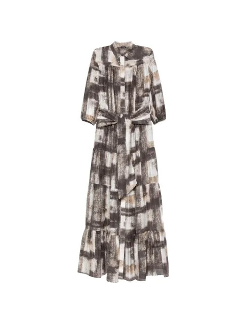 Kiton tie-waist tiered maxi dress