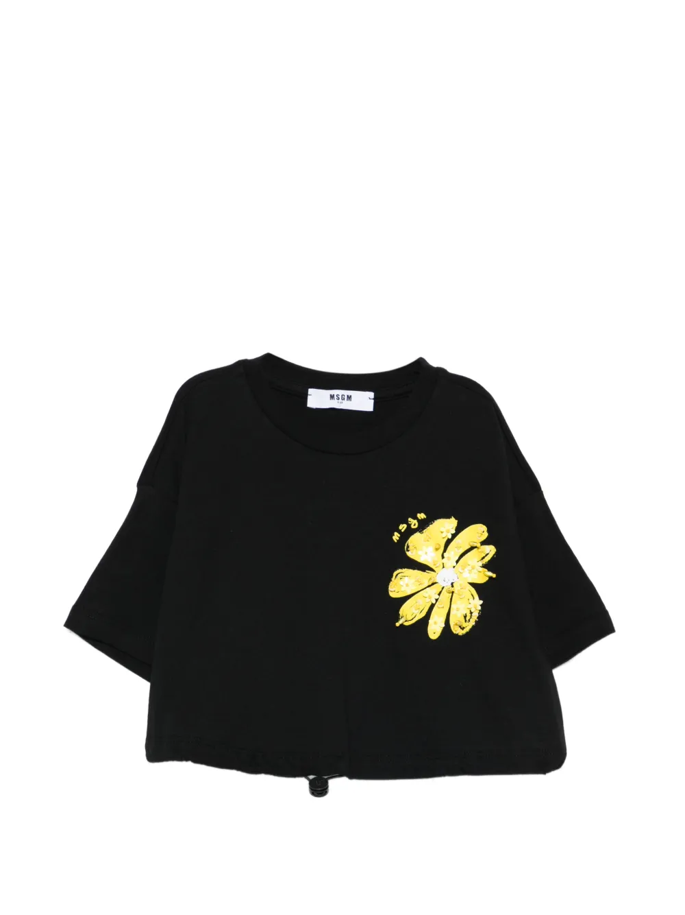 MSGM Kids floral-print T-shirt - Nero