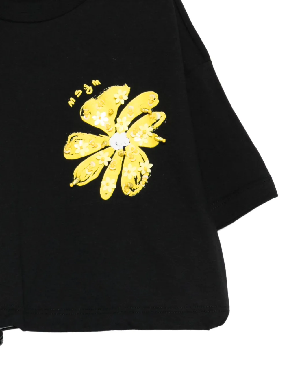 MSGM Kids T-shirt met bloemenprint Zwart