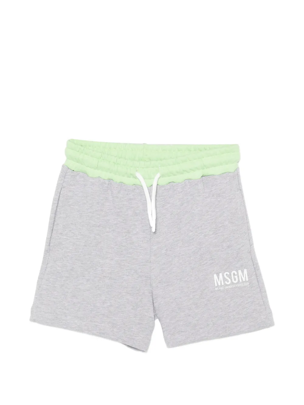 MSGM Kids contrast drawstring shorts - Grigio