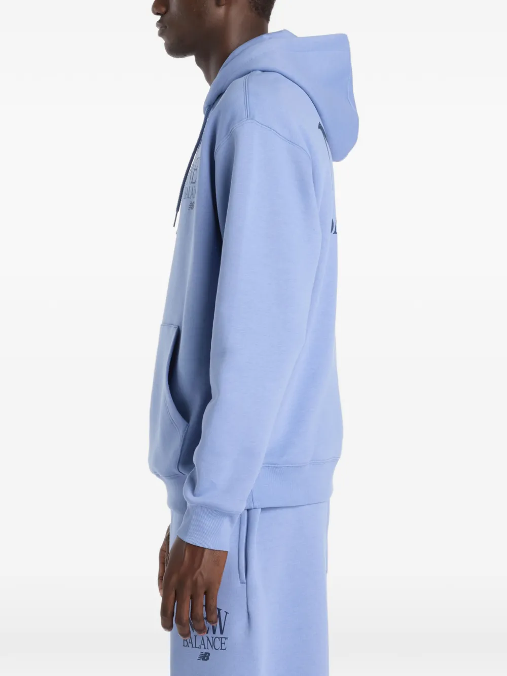 New Balance Fleece hoodie met logodetail Blauw