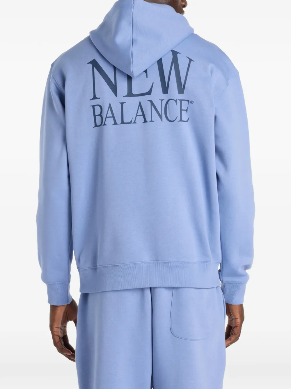 New Balance Fleece hoodie met logodetail Blauw