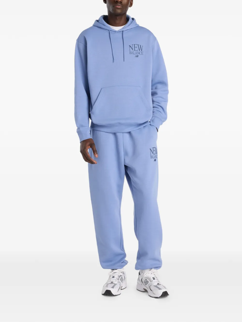 New Balance Fleece hoodie met logodetail Blauw