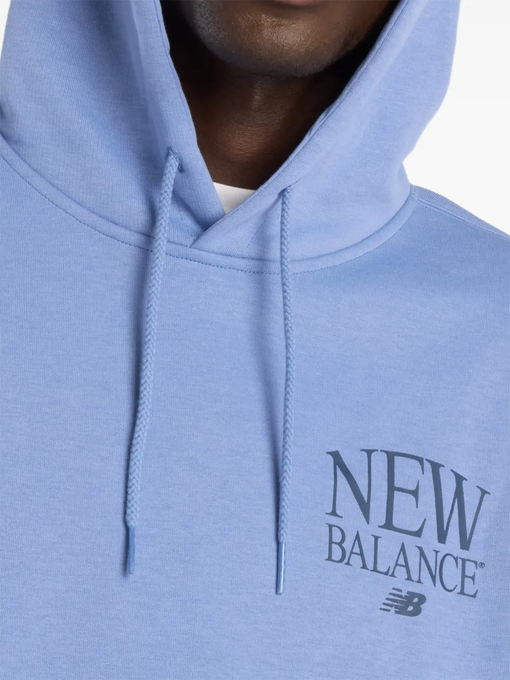 New Balance Fleece hoodie met logodetail Blauw