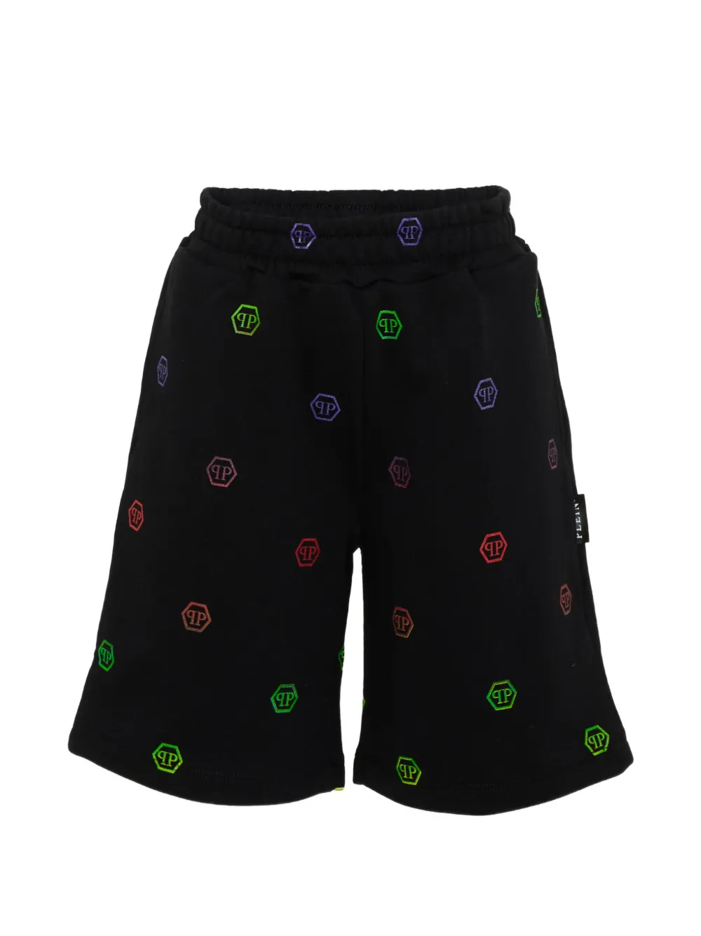 Philipp Plein Junior logo-print shorts - Nero