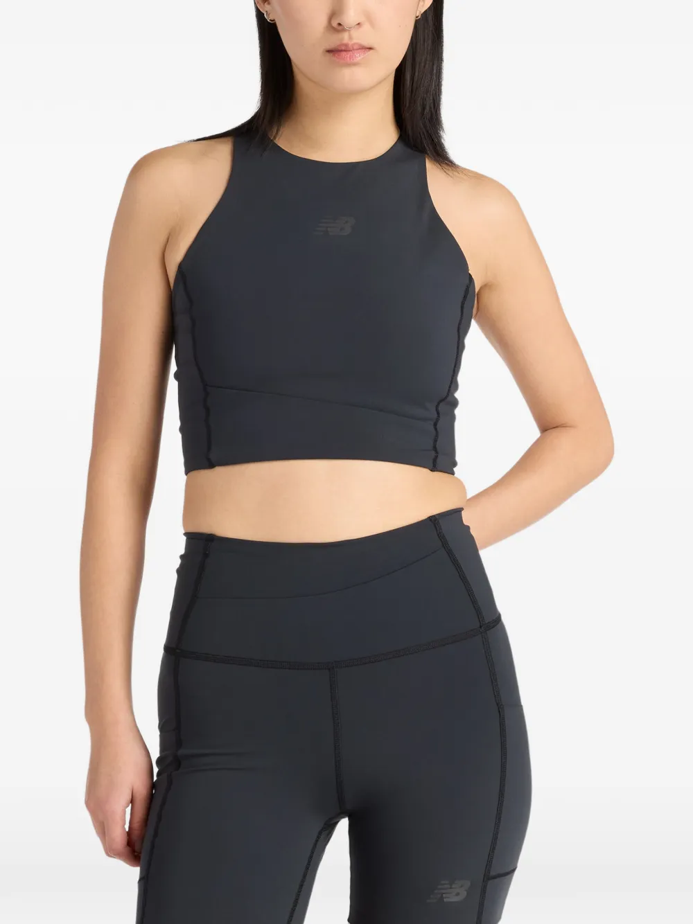 New Balance Elite storage crop tank - Grigio