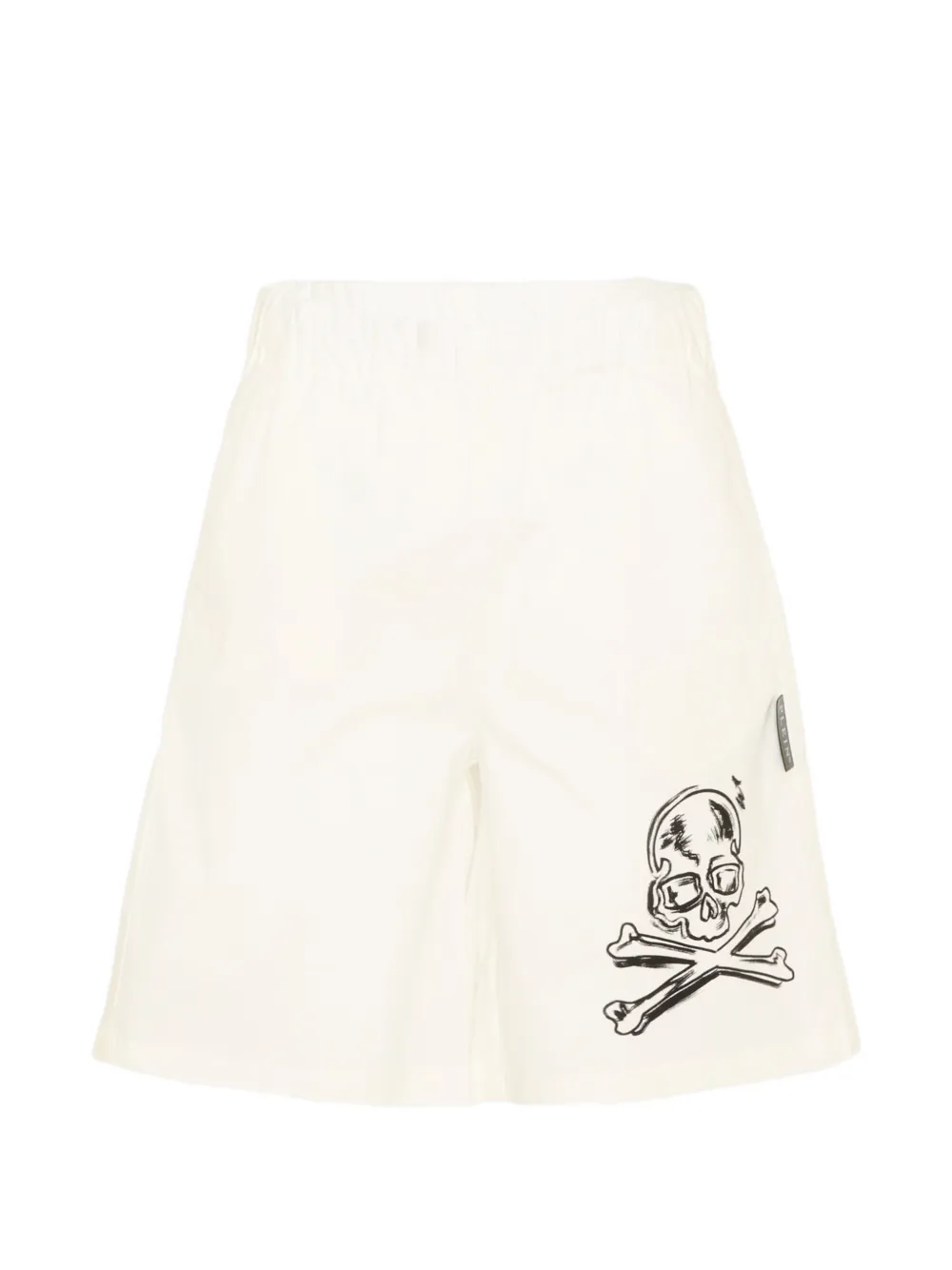 Philipp Plein Junior skull-print shorts - Bianco